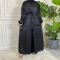 Shiny Silk Lace-Up Cardigan Robe