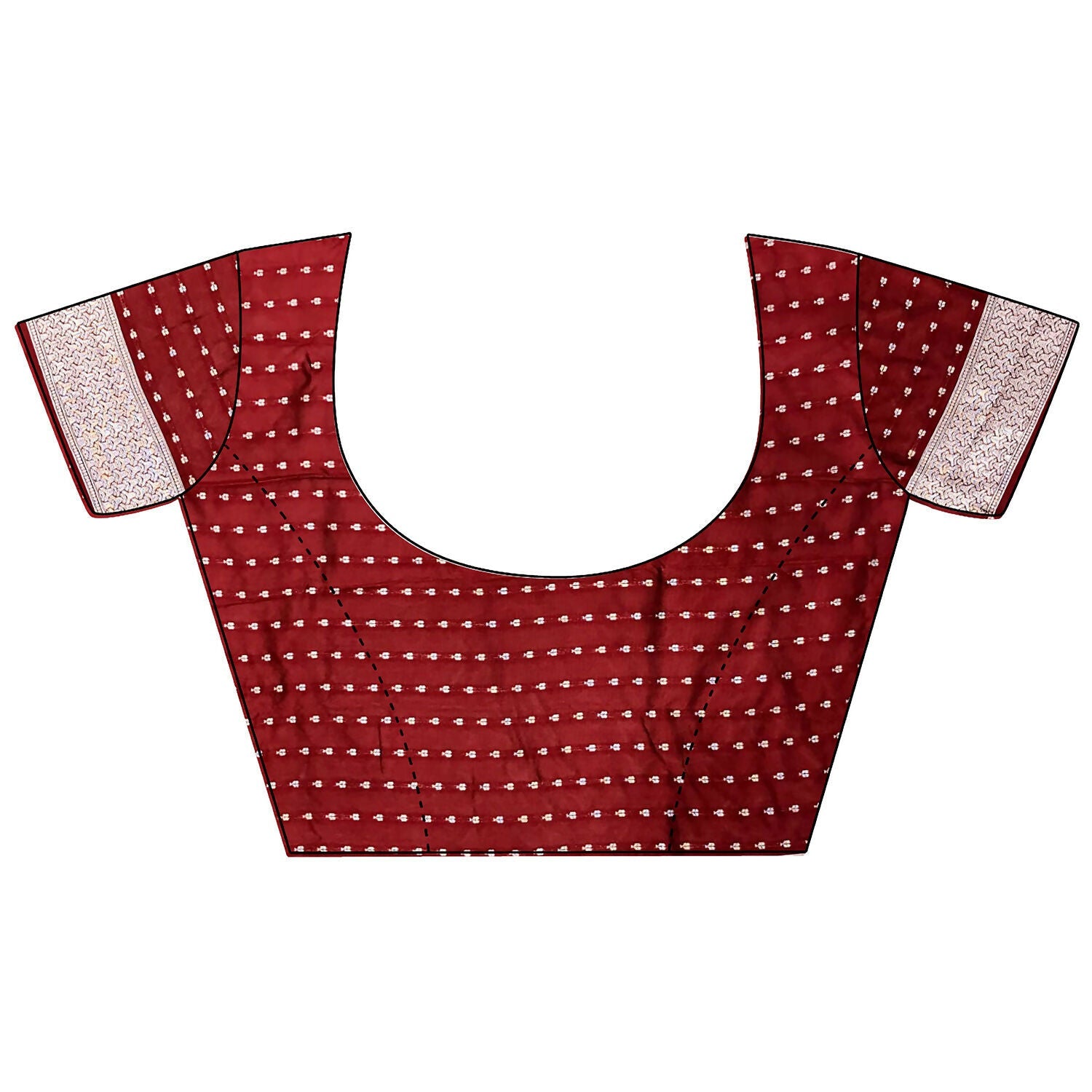 Maroon Floral Motifs Soft Silk Banarasi Saree with Matching Blouse