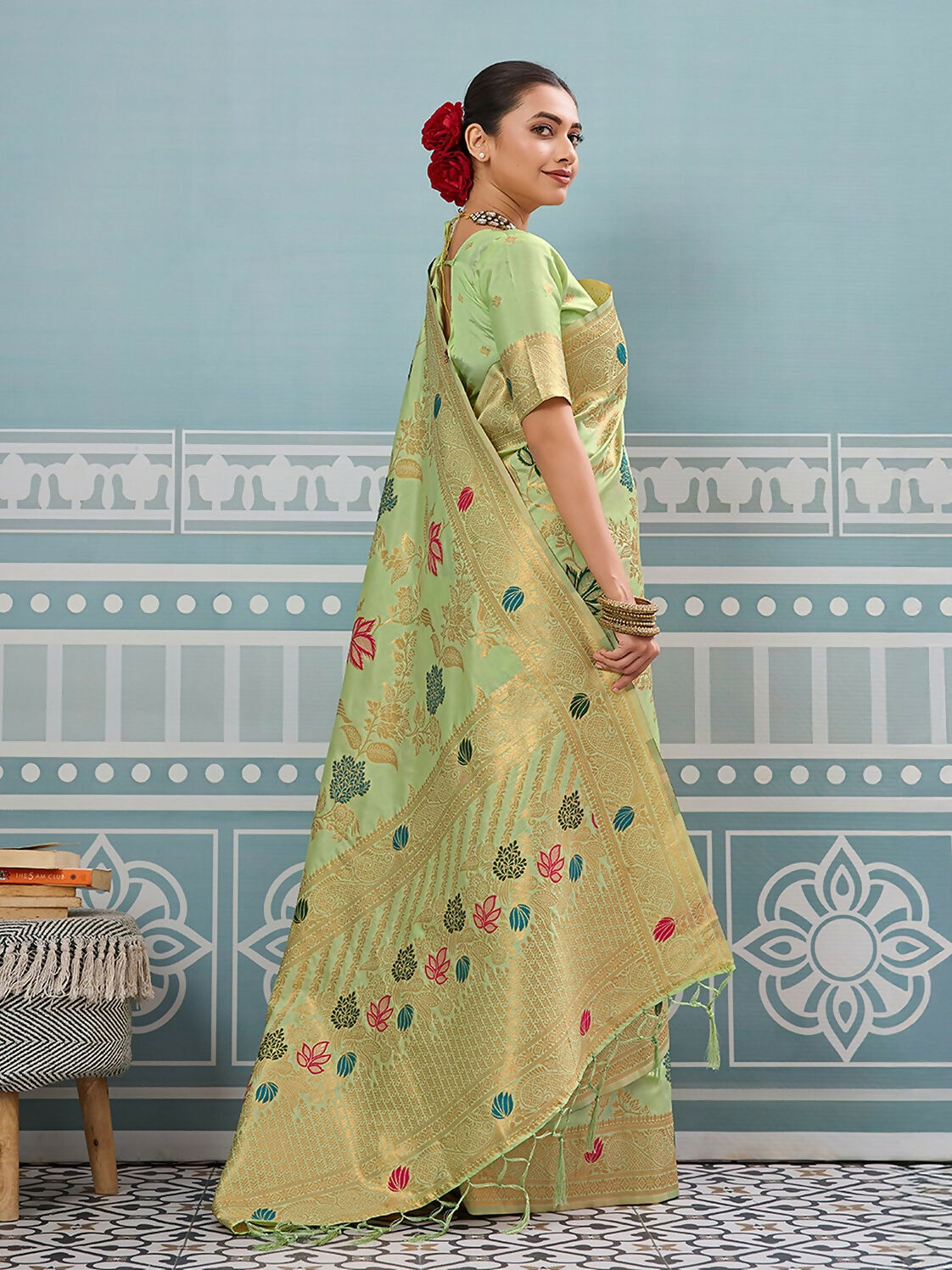 Shree Shyam Fashion Sea Green Silk Saree