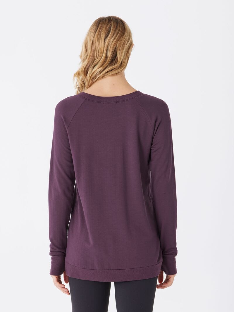Feather Fleece Tulip Hem Tunic Sweatshirt - Soft Modal Pullover