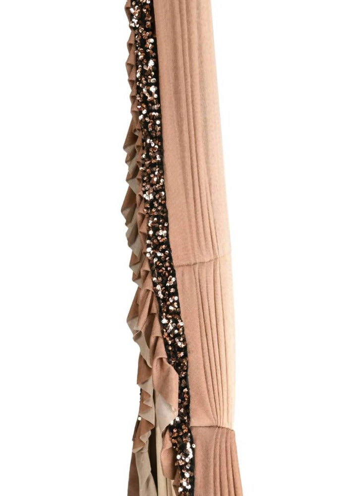 Camel Colour Shaded Ruffled Ready To Wear Saree for All Seasons