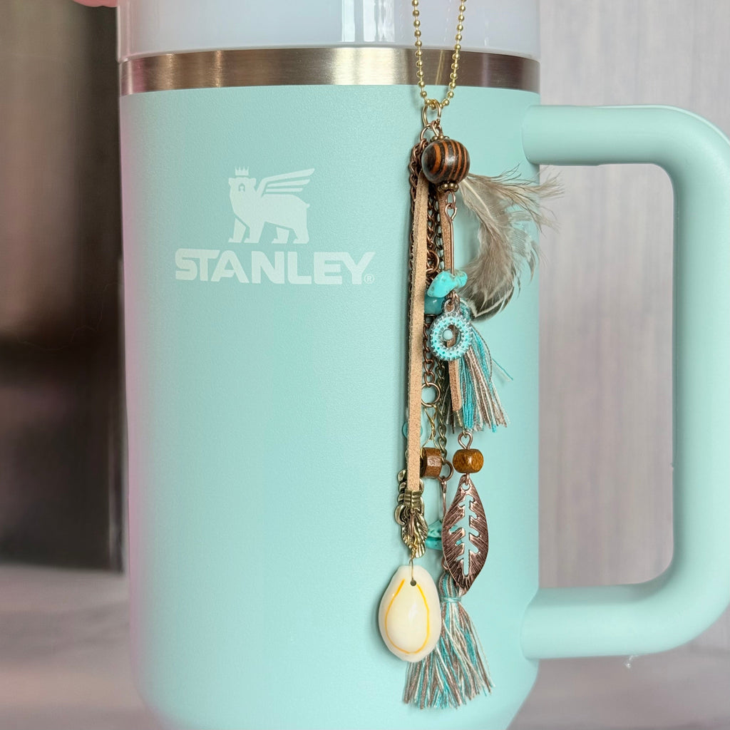 Tribal Feather Charm - Tumbler Handle Charm