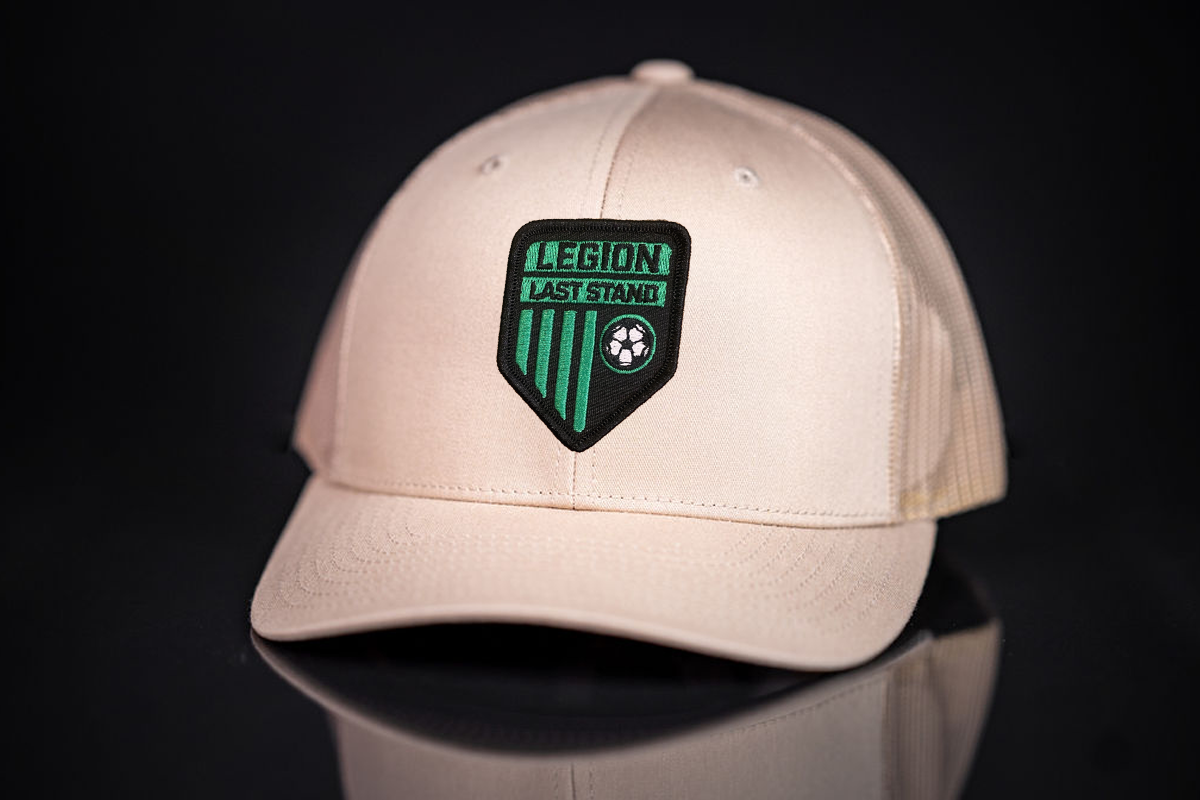 Legion Shield Curved Bill Mesh Snapback Hat for Austin Soccer Fans