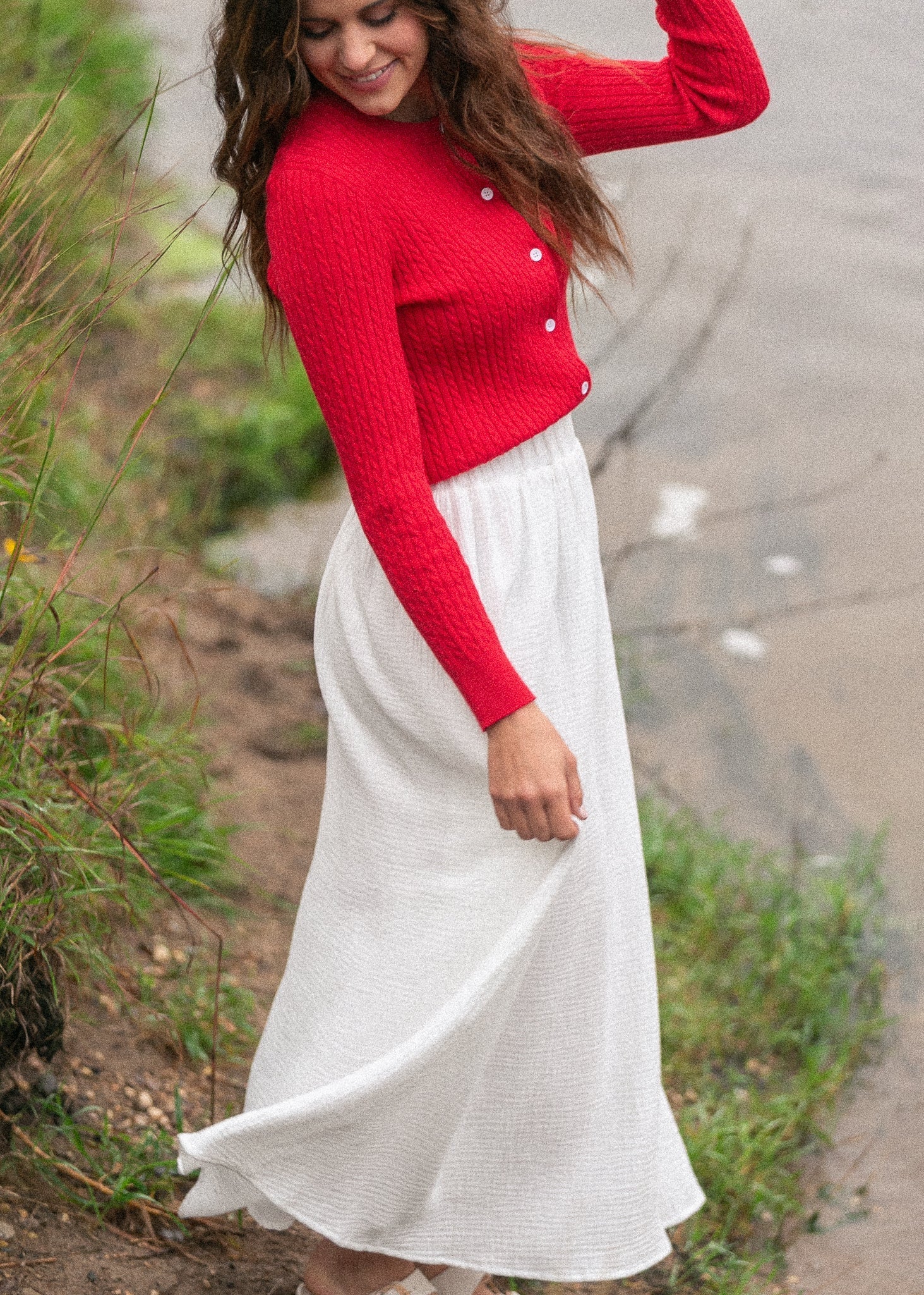 Kalani Cotton Gauze Maxi Skirt | White A-Line