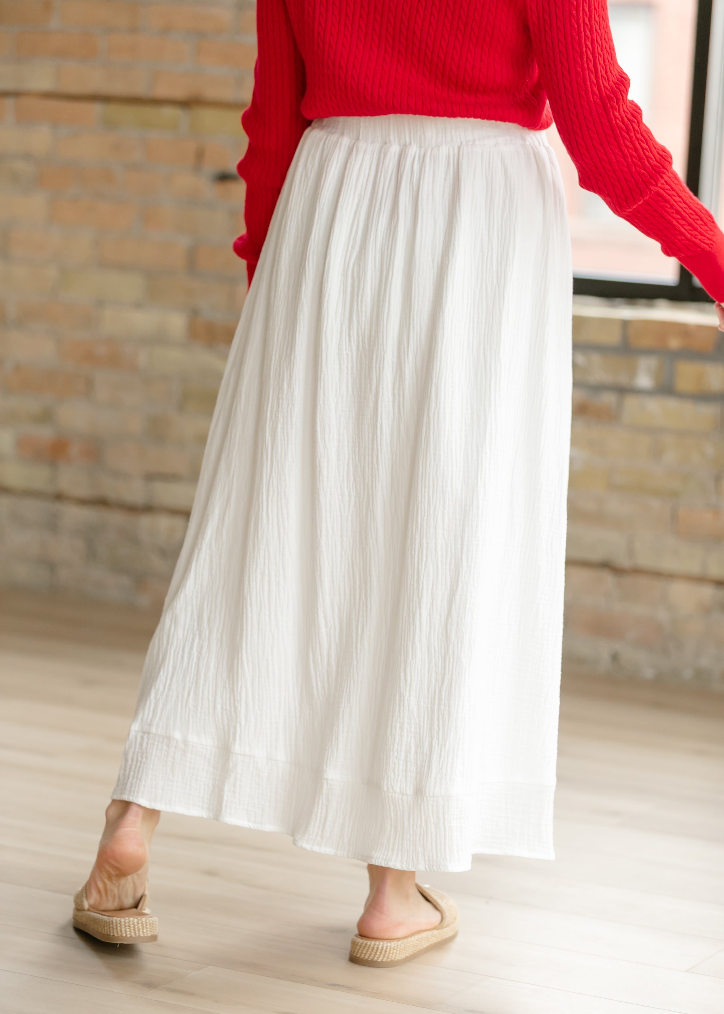 Kalani Cotton Gauze Maxi Skirt | White A-Line
