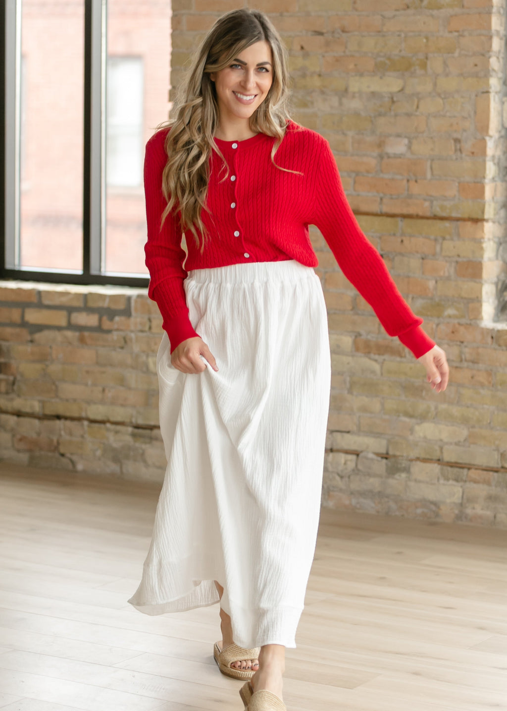 Kalani Cotton Gauze Maxi Skirt | White A-Line