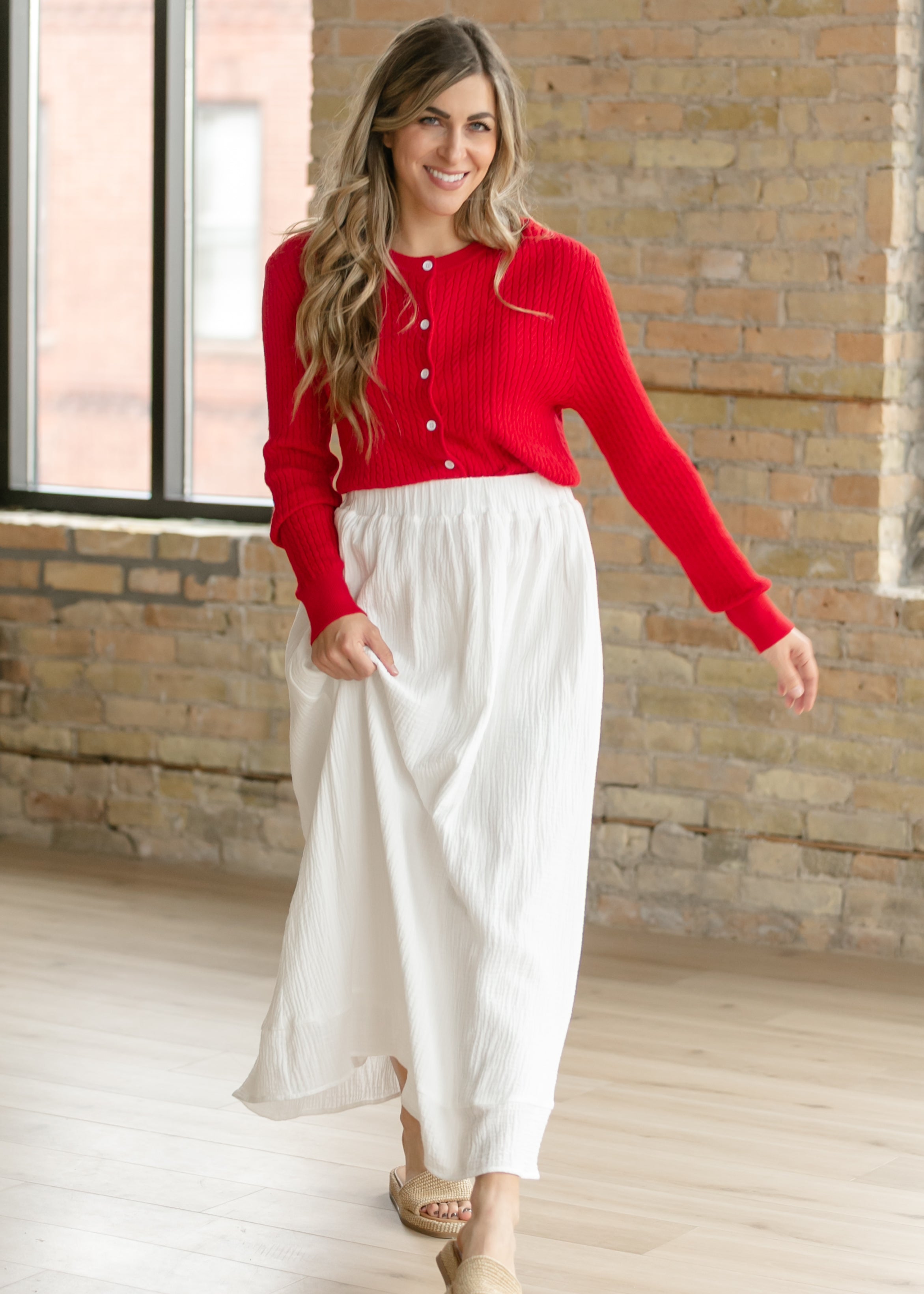 Kalani Cotton Gauze Maxi Skirt | White A-Line
