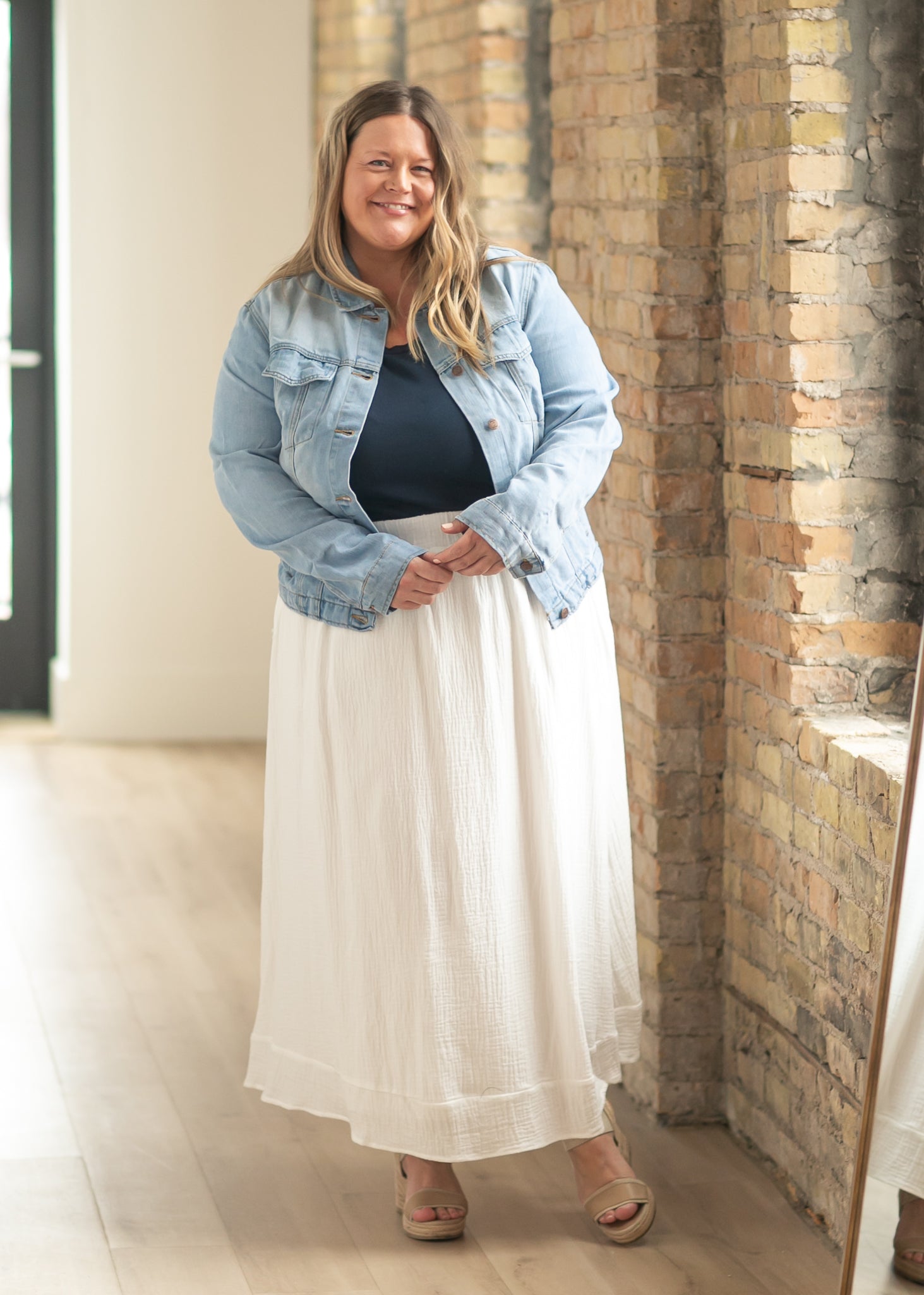 Kalani Cotton Gauze Maxi Skirt | White A-Line