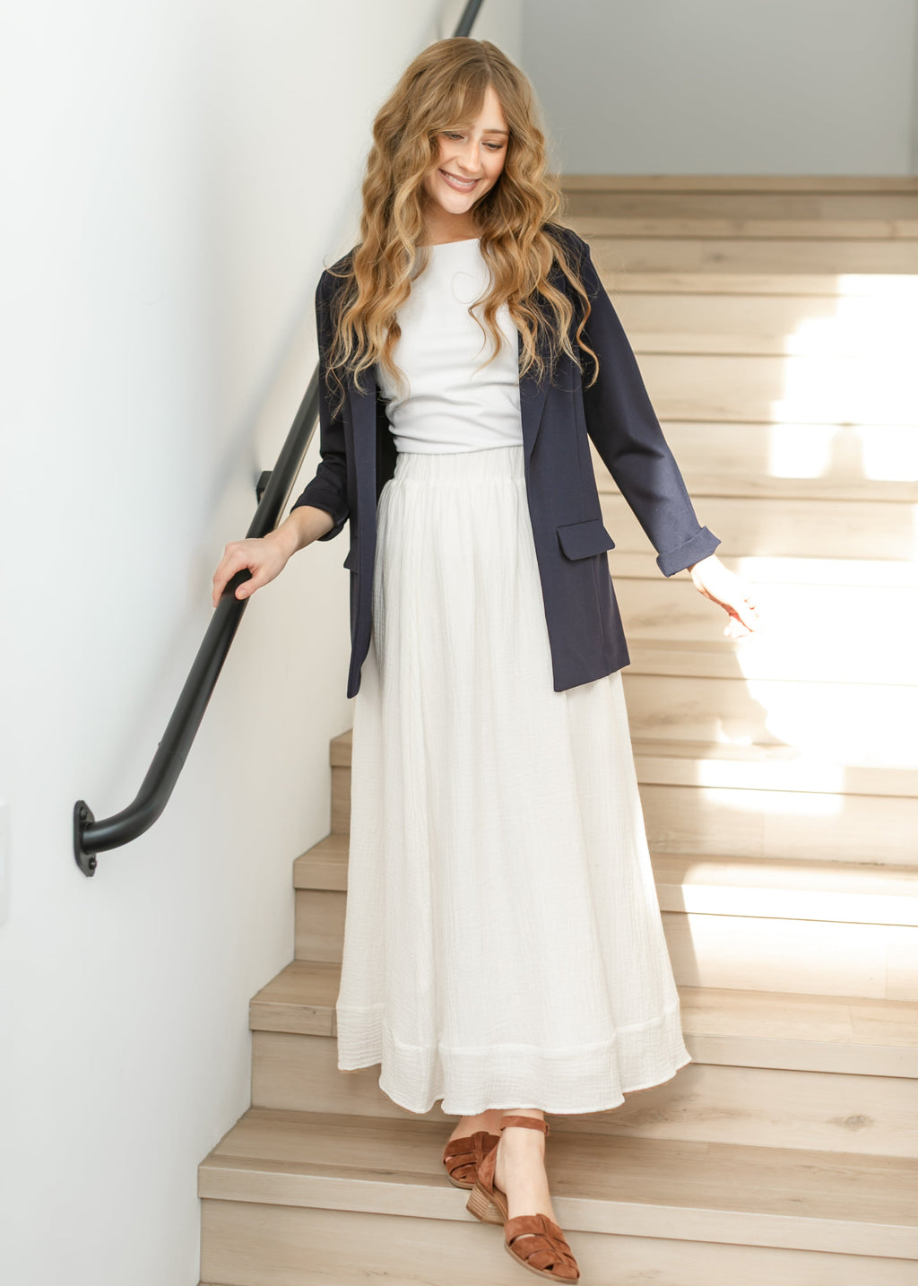 Kalani Cotton Gauze Maxi Skirt | White A-Line