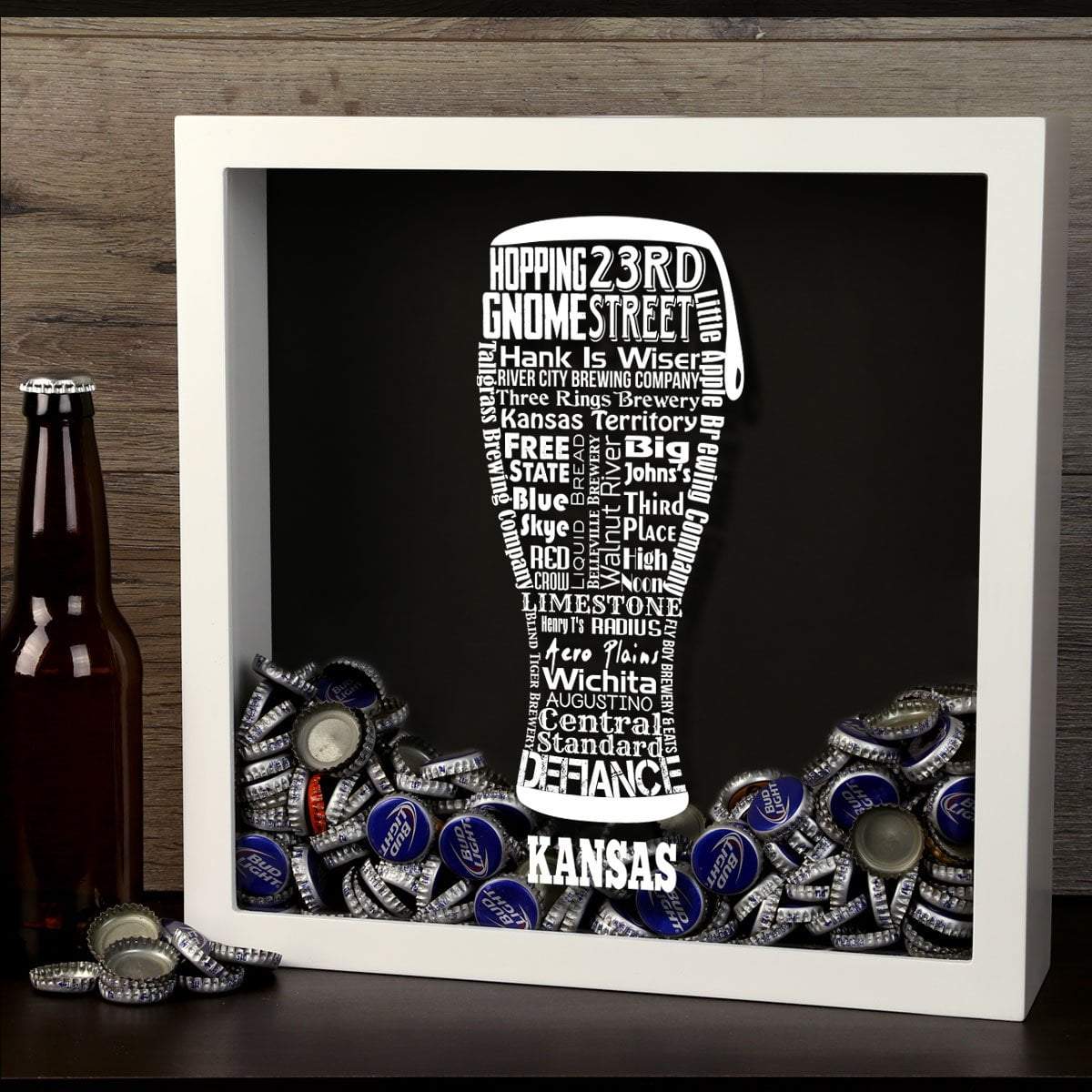 Kansas Beer Typography Shadow Box