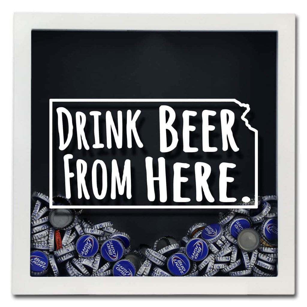 Kansas Drink Beer From Here Beer Cap Shadow Box