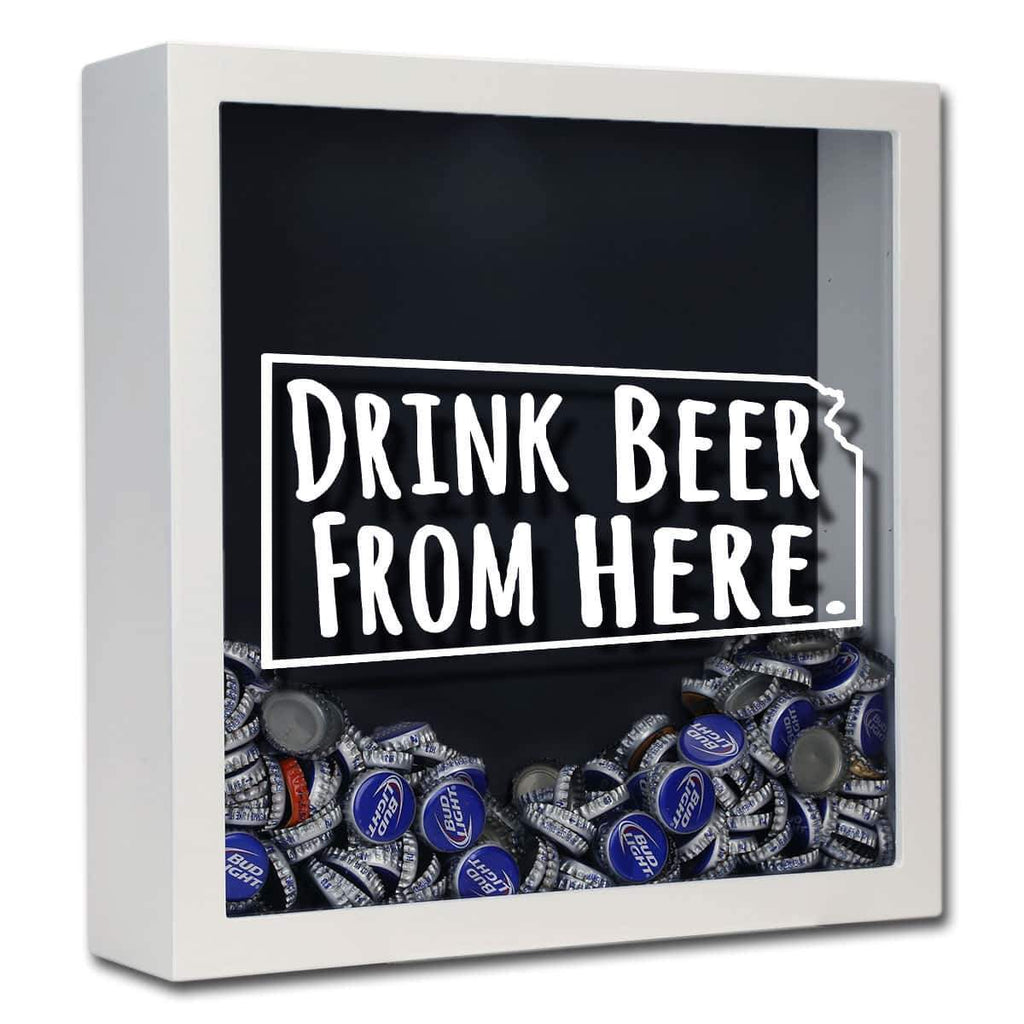 Kansas Drink Beer From Here Beer Cap Shadow Box