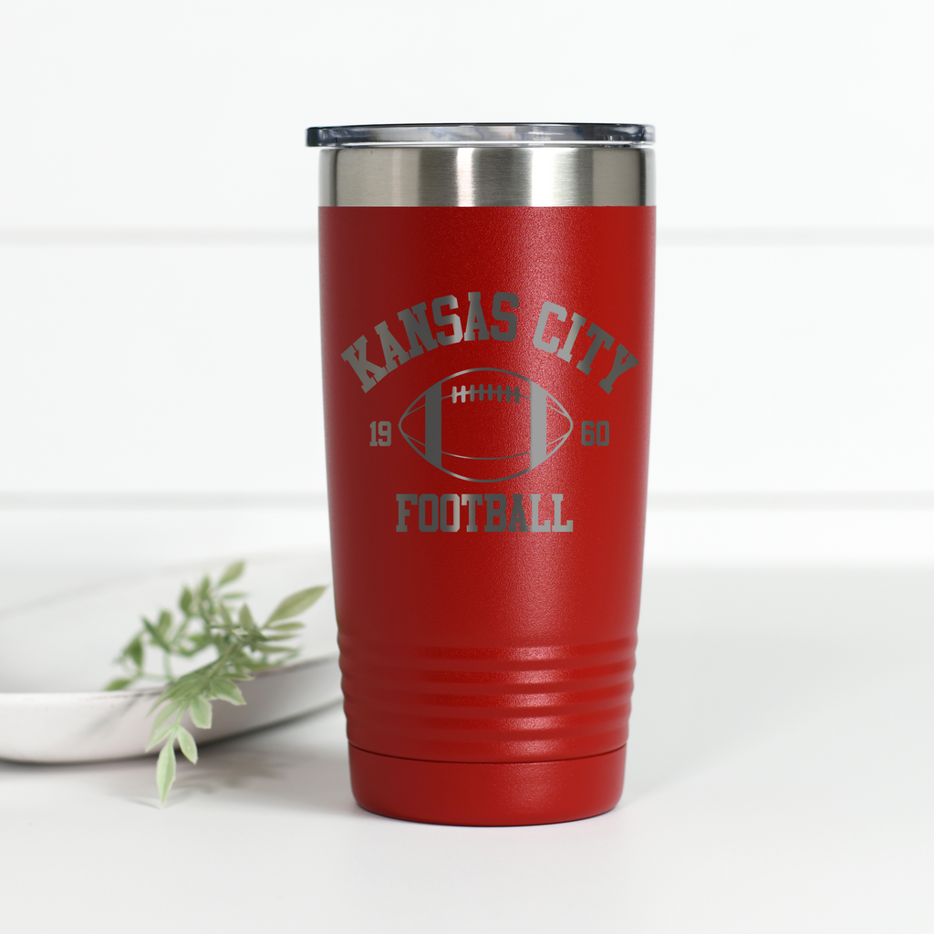 Kansas City Football 20 oz Engraved Tumbler