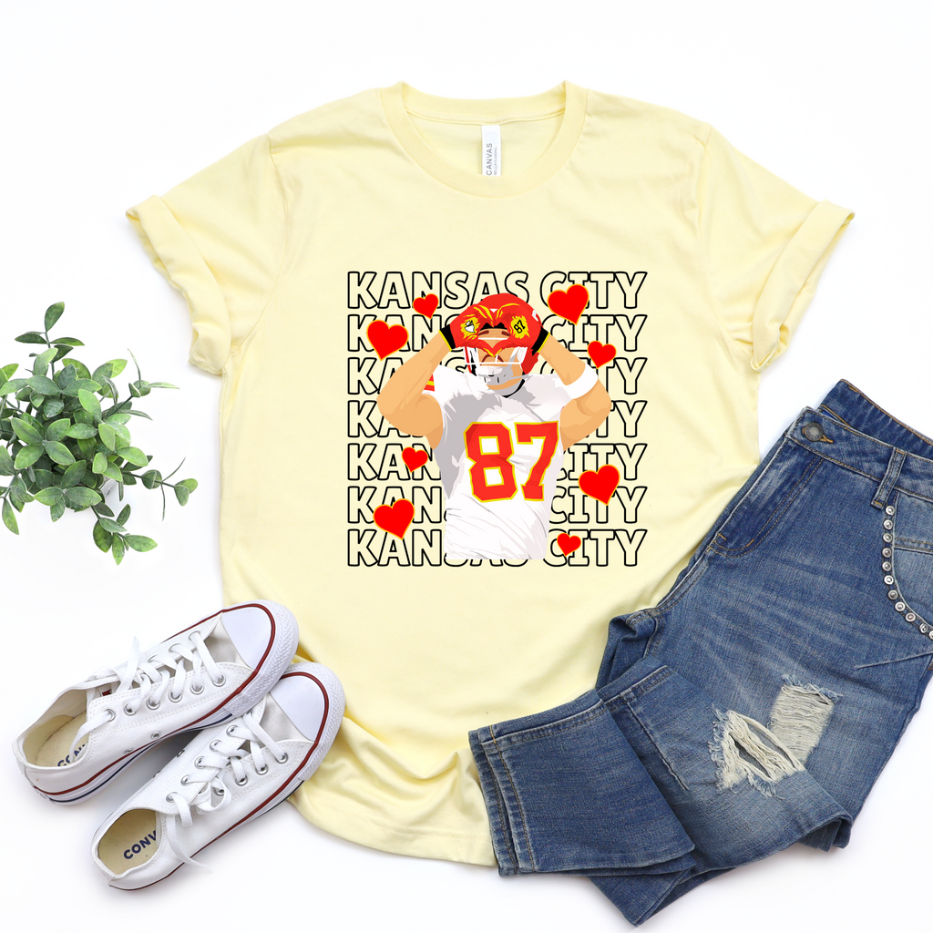 Kansas City Repeat Kelce Hearts Tee OR Sweatshirt