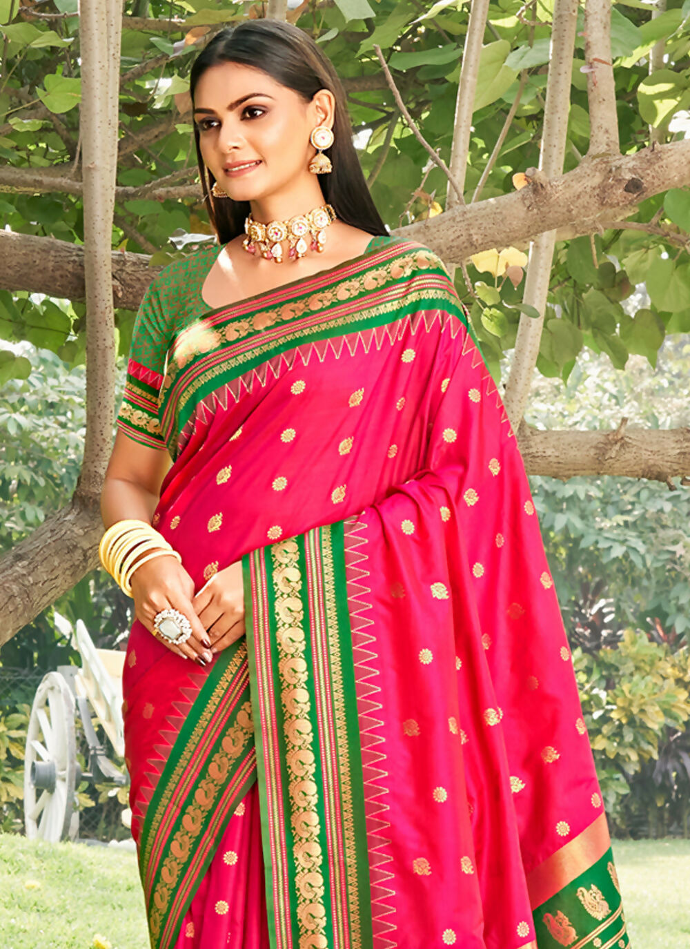 Pink Soft Silk Saree with Matching Blouse Piece