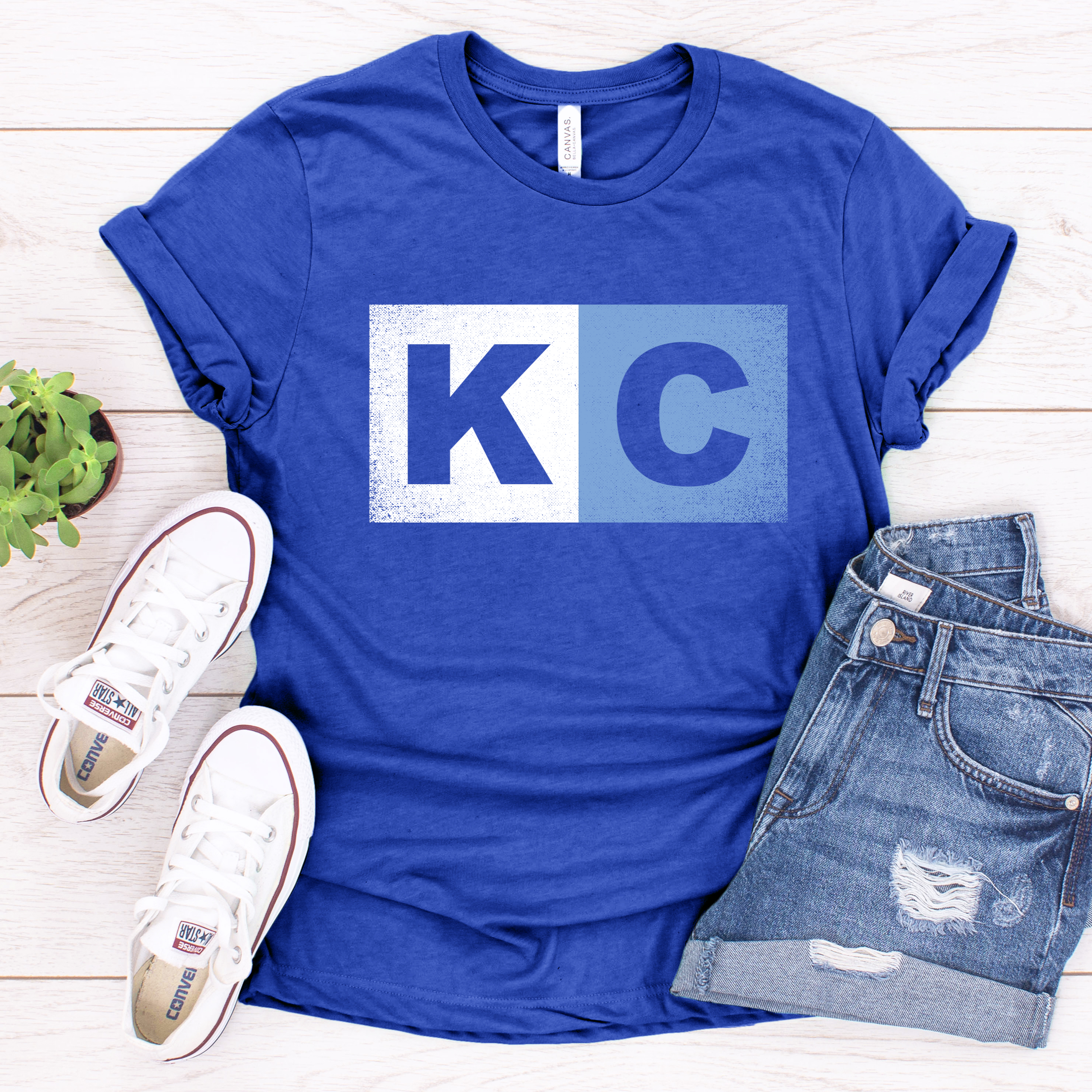 KC Distressed Block Tee OR Sweatshirt