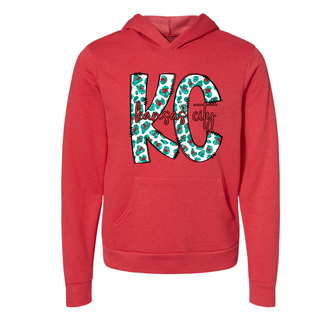 Kansas City Faux Teal Glitter Tee OR Sweatshirt