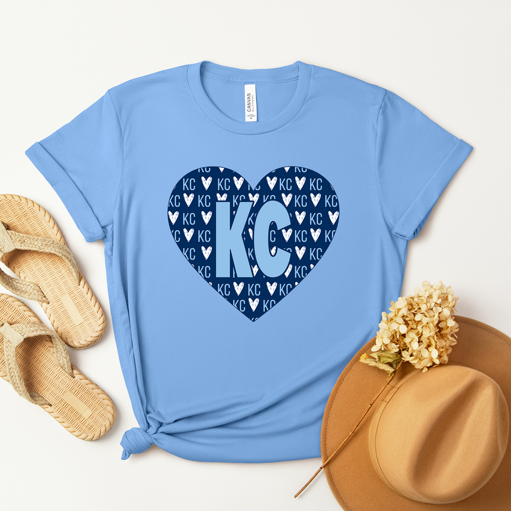 KC Navy Heart Tee OR Sweatshirt