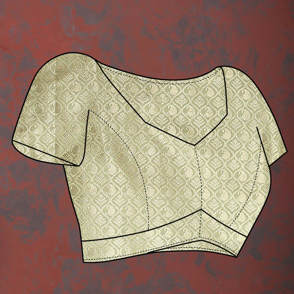 Seagreen Cotton Saree with Geometric Zari Weaving Design