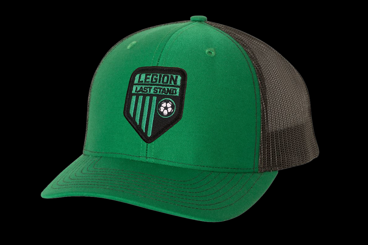 Legion Shield Curved Bill Mesh Snapback Hat for Austin Soccer Fans