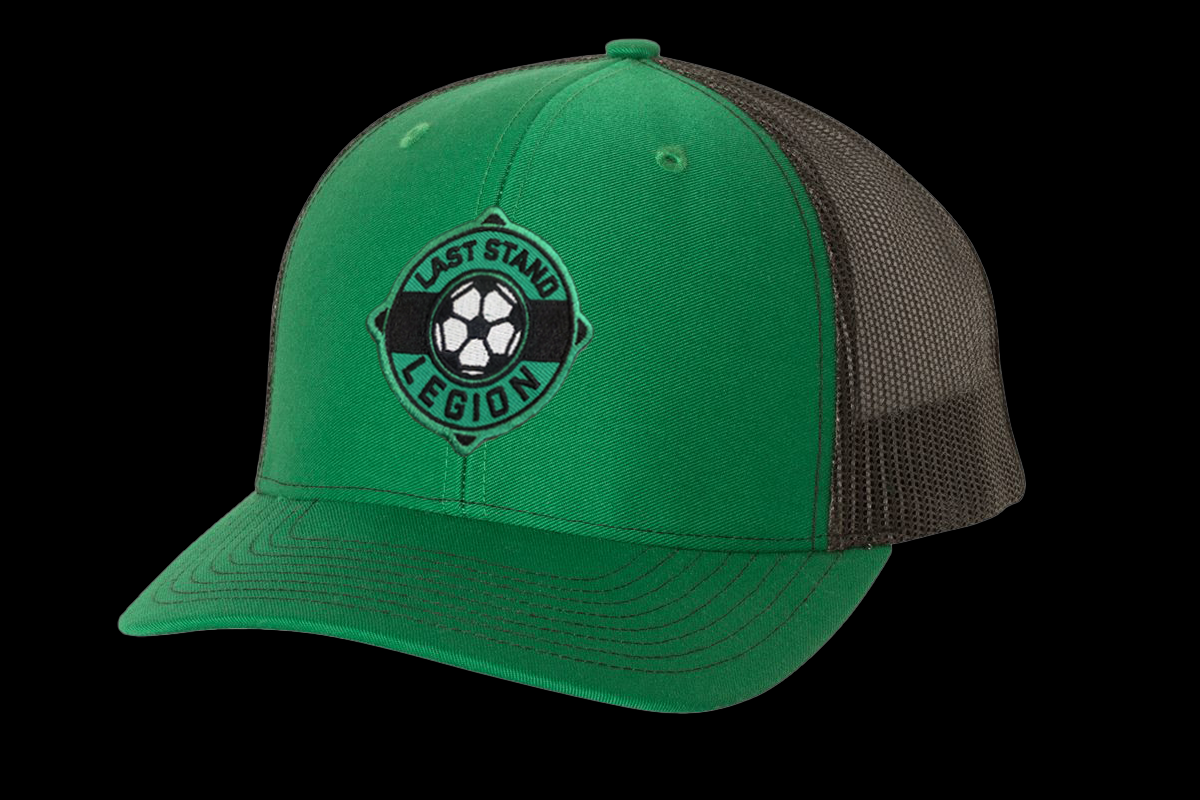 Legion Soccer Ball Graphic Curved Bill Mesh Snapback Cap
