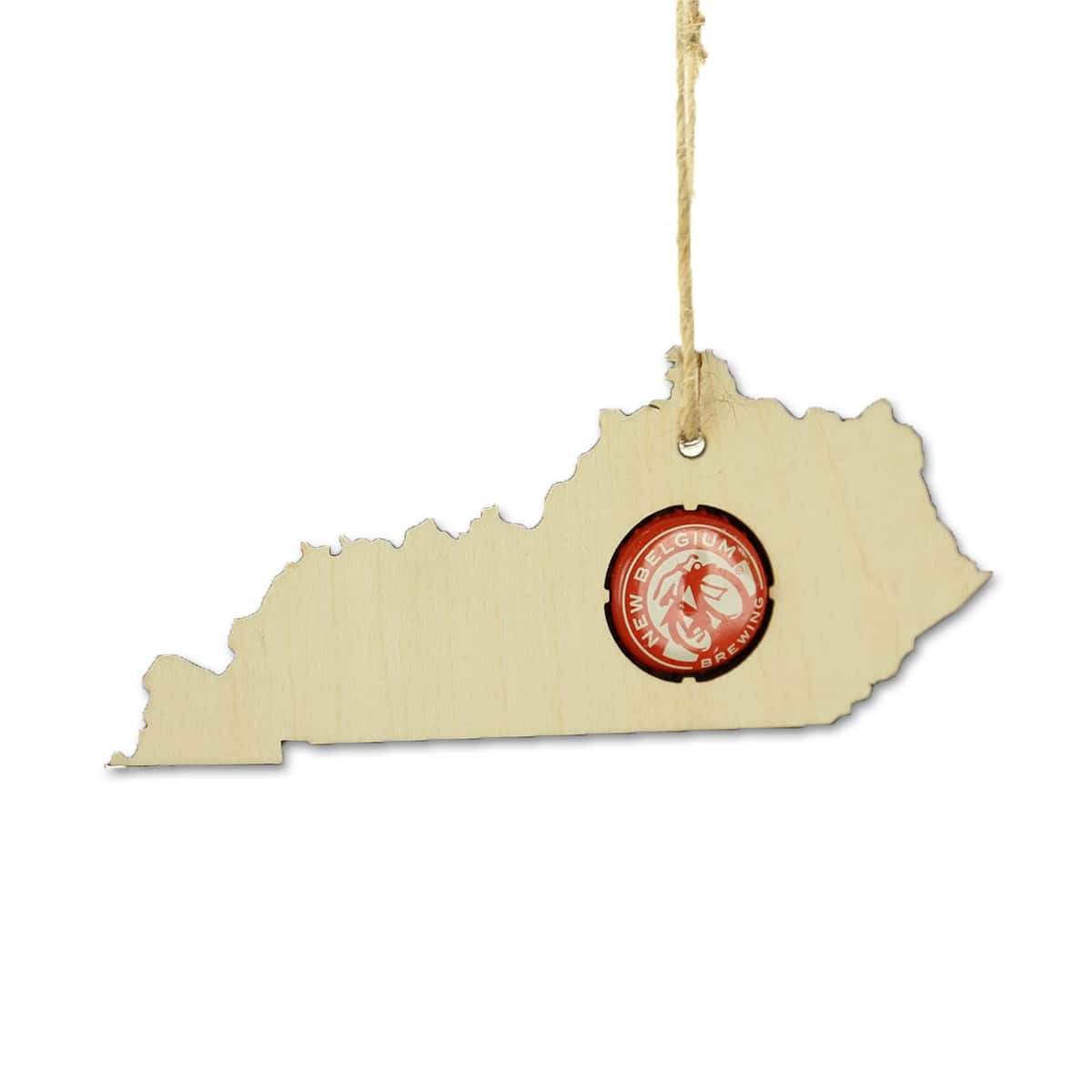 Kentucky Beer Cap Map Ornaments