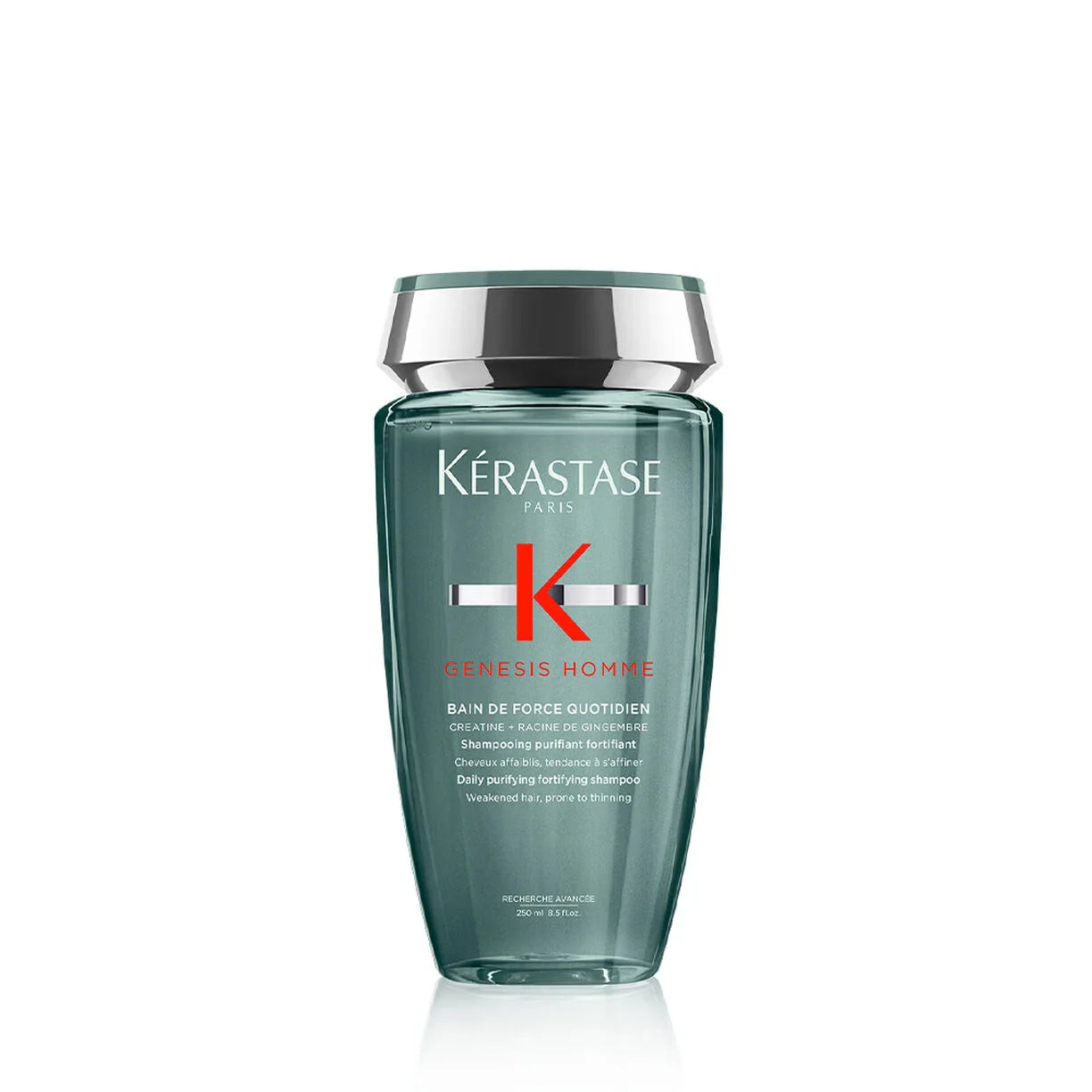Bottle of Kerastase Genesis Homme Bain De Force Quotidien Shampoo 8.5 OZ
