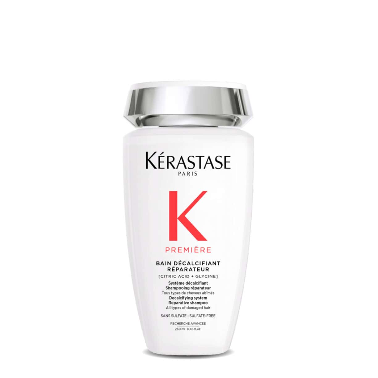 Kérastase Premiere Bain Decalcifiant Reparateur Repairing Shampoo bottle in white and red