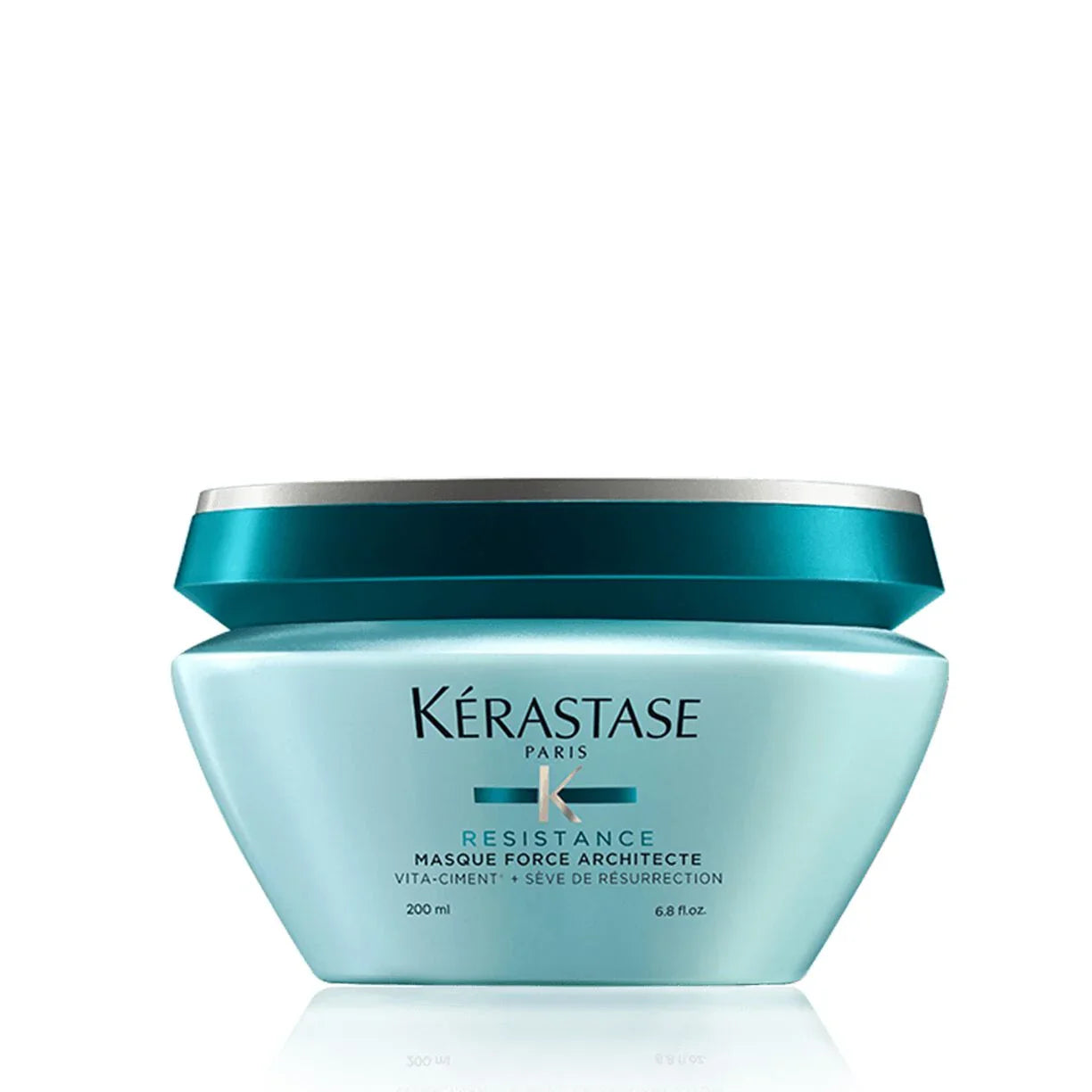 Kérastase Resistance Masque Force Architecte teal and light blue jar