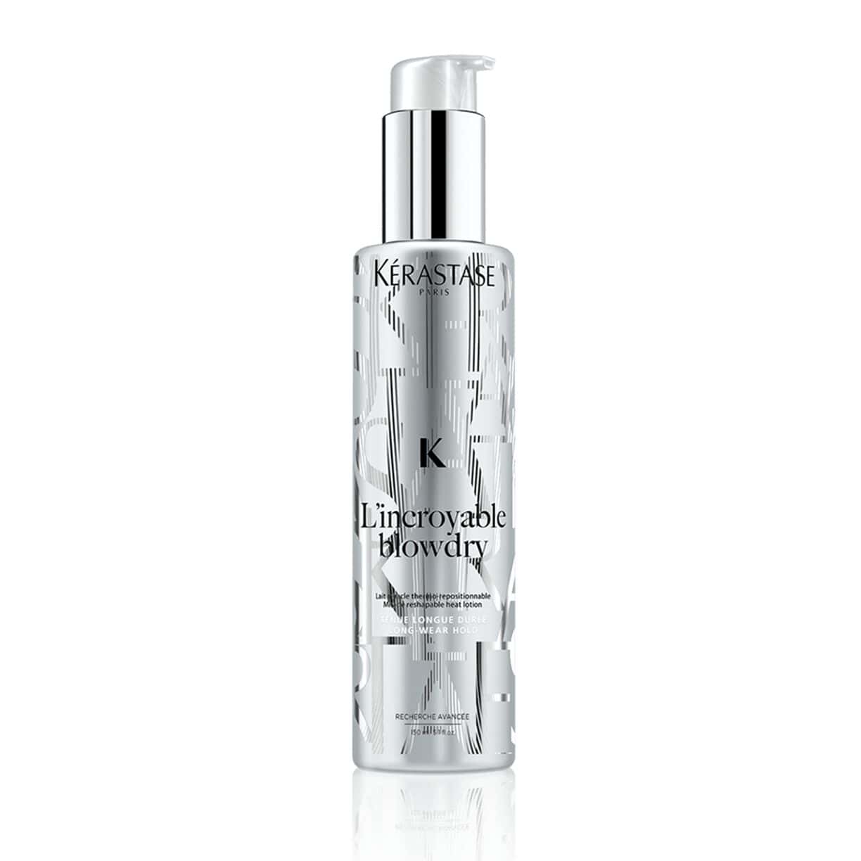 Bottle of Kerastase L'incroyable Blowdry hair lotion for heat protection and frizz control.