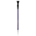 Purple and black dual-fiber angled fan mascara brush for professional lash application