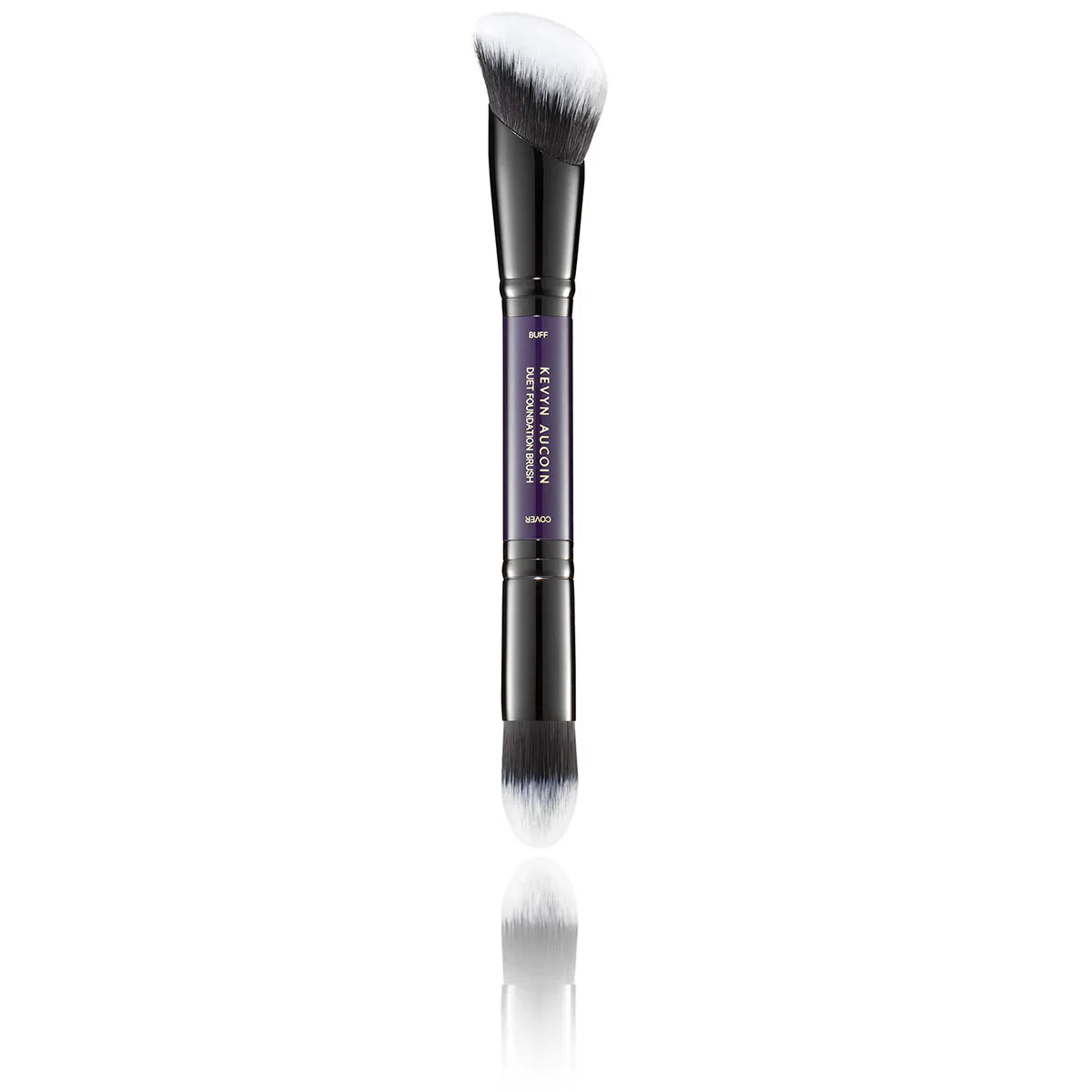 Kevyn Aucoin Duet dual-ended foundation brush with cover and buffing ends
