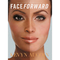 Face Forward soft cover art book displayed as modern living room decor with photographic portrait tones