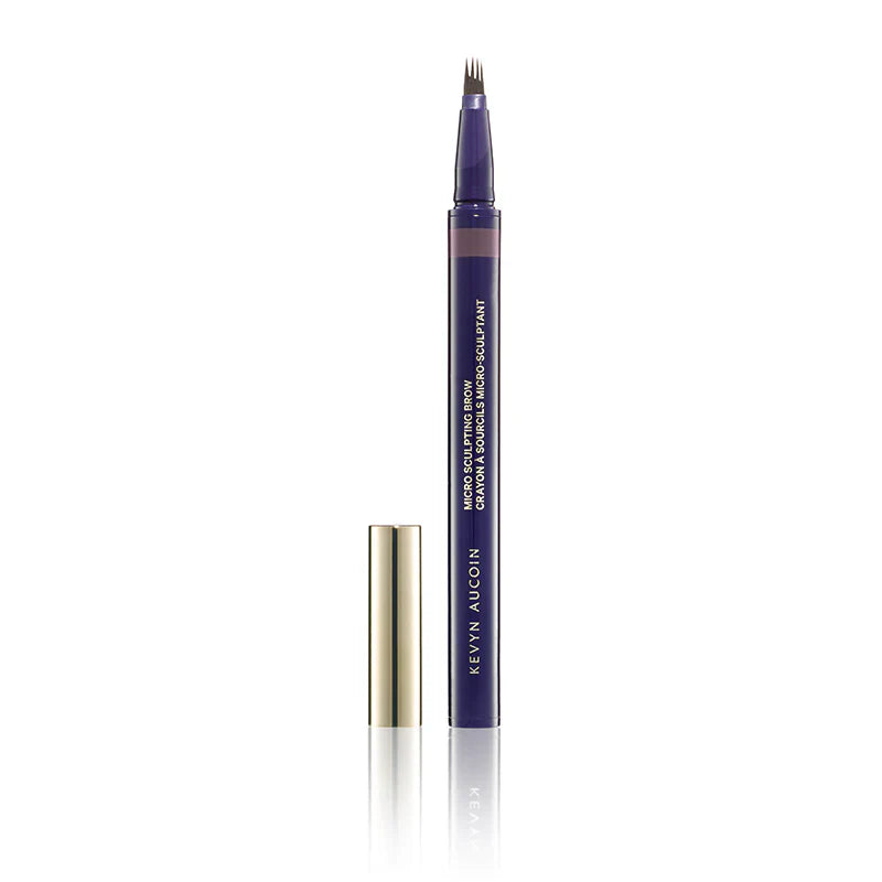 Kevyn Aucoin Micro-Sculpting Brow pen in deep navy with metallic gold cap