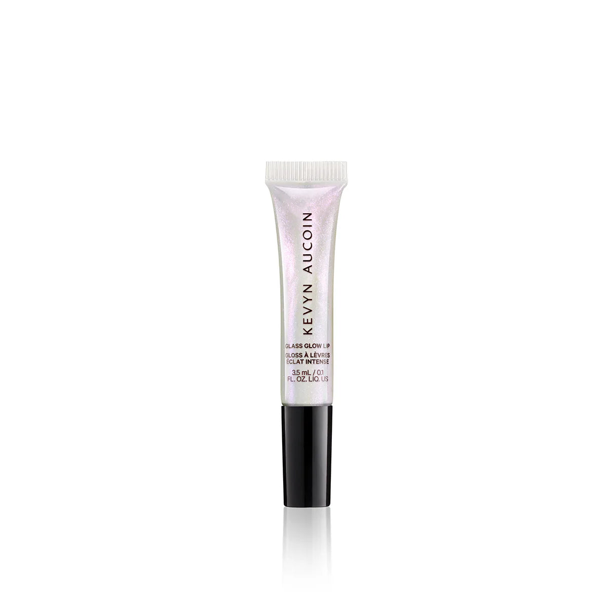 Mini Glass Glow Lip Balm in Crystal Clear transparent iridescent tube