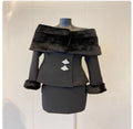 Off-Shoulder Faux Fur Coat & Skirt Set