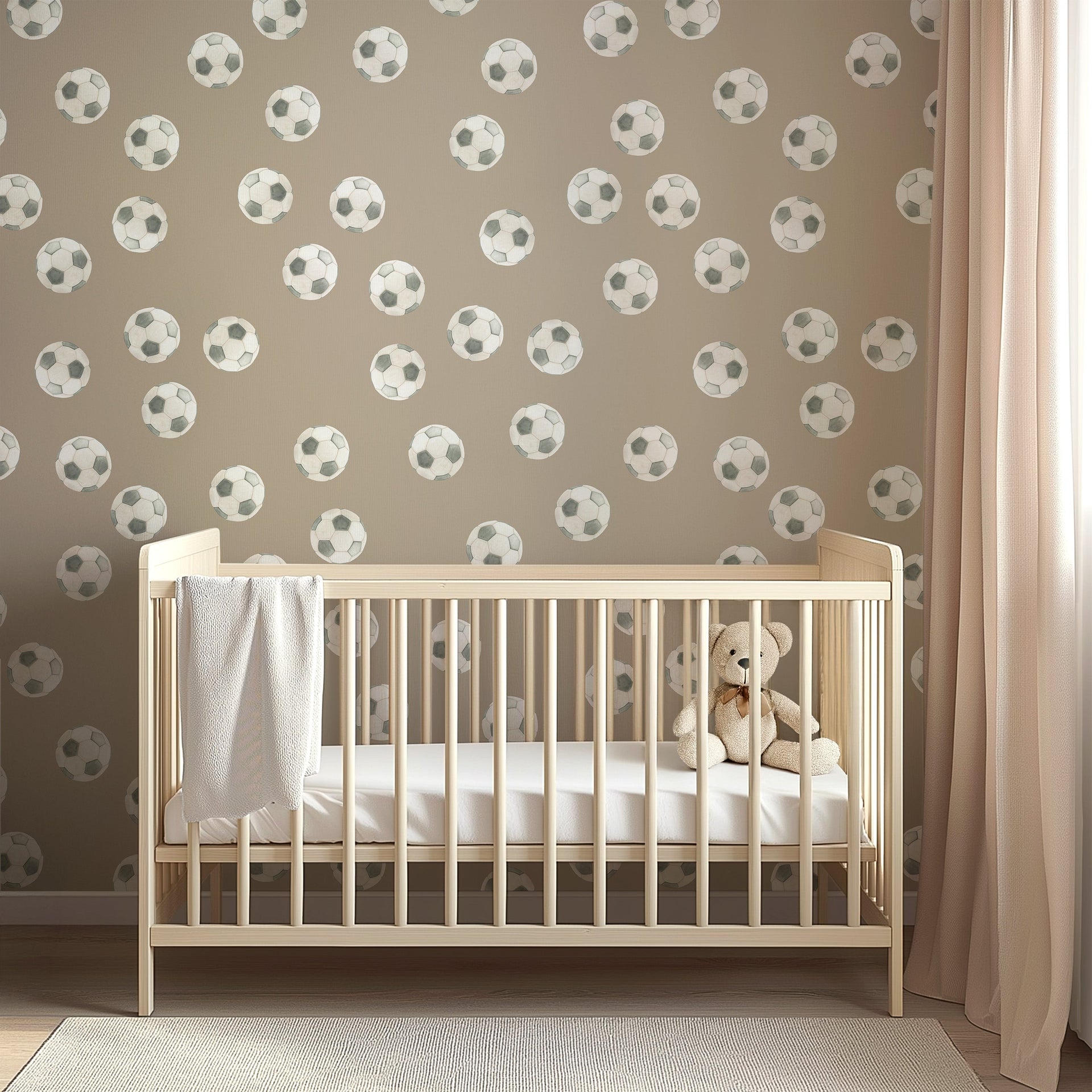 Messi Geometric Removable Wallpaper - Playful Green and Blue Print