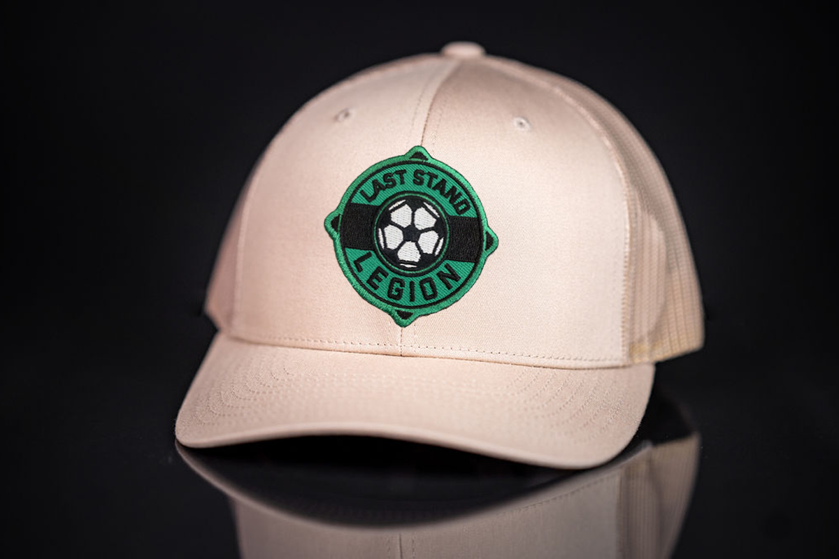 Legion Soccer Ball Graphic Curved Bill Mesh Snapback Cap