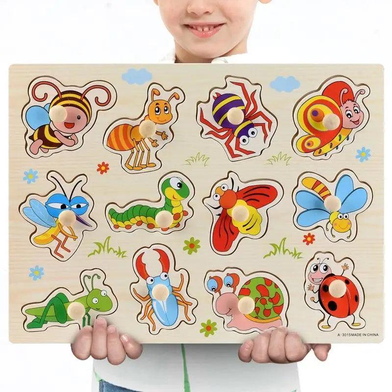 3D Wooden Geometric Shape and Number Puzzle Educational Toy