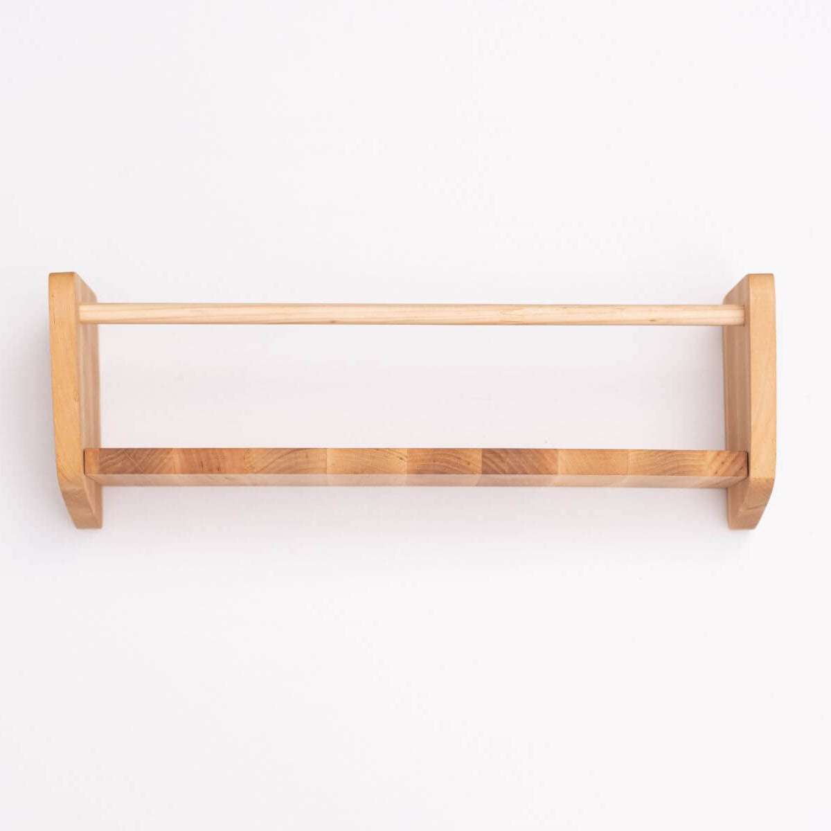 Nursery Wall Shelf with Hooks - Space-Saving Storage