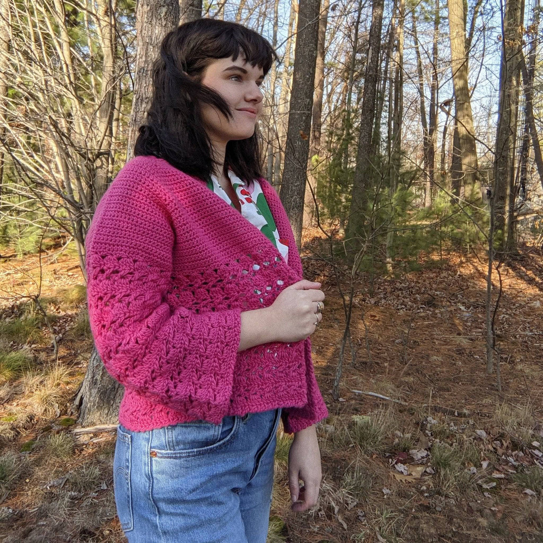 Kimchi Cardigan Crochet Kit: Top-Down Seamless Pattern Project