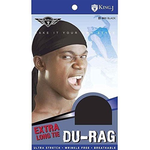 King J Extra Long Tie Durag in premium ultra-stretch fabric