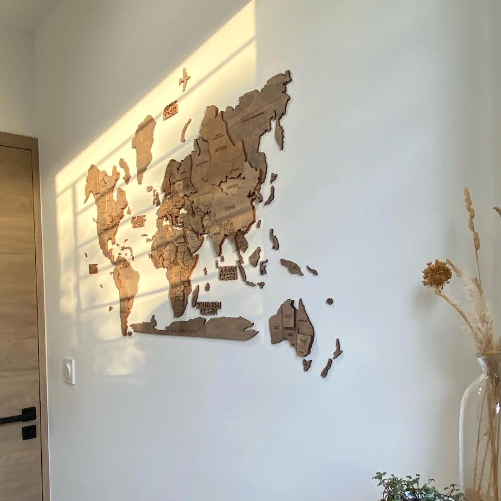 Modern Kitchen Wall Decor: Handcrafted Sustainable Wooden Art