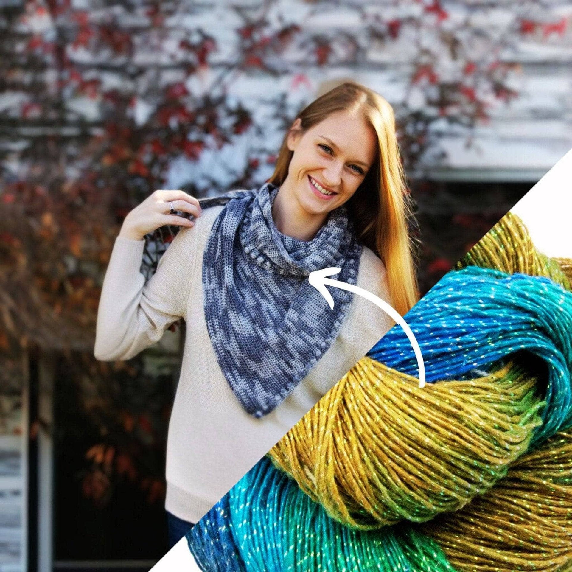 Andina Scarf Crochet Kit - Flowing Abstract Silk Wrap