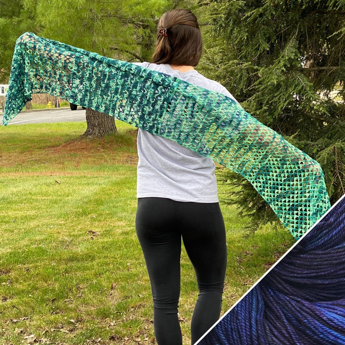Ariel Shawl Crochet Kit - DIY Whimsical Flared Tail Shawl Project