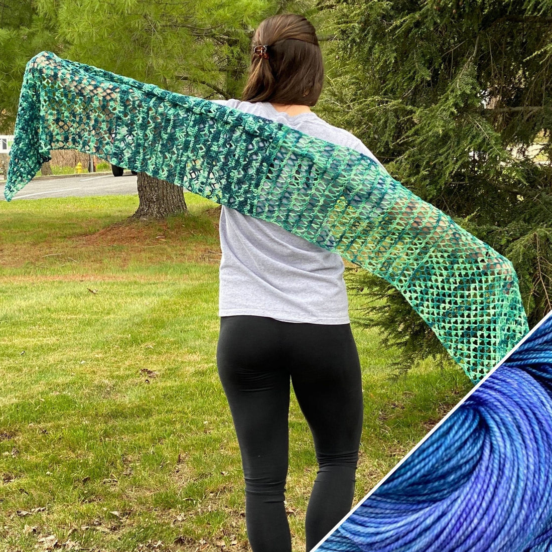 Ariel Shawl Crochet Kit - DIY Whimsical Flared Tail Shawl Project