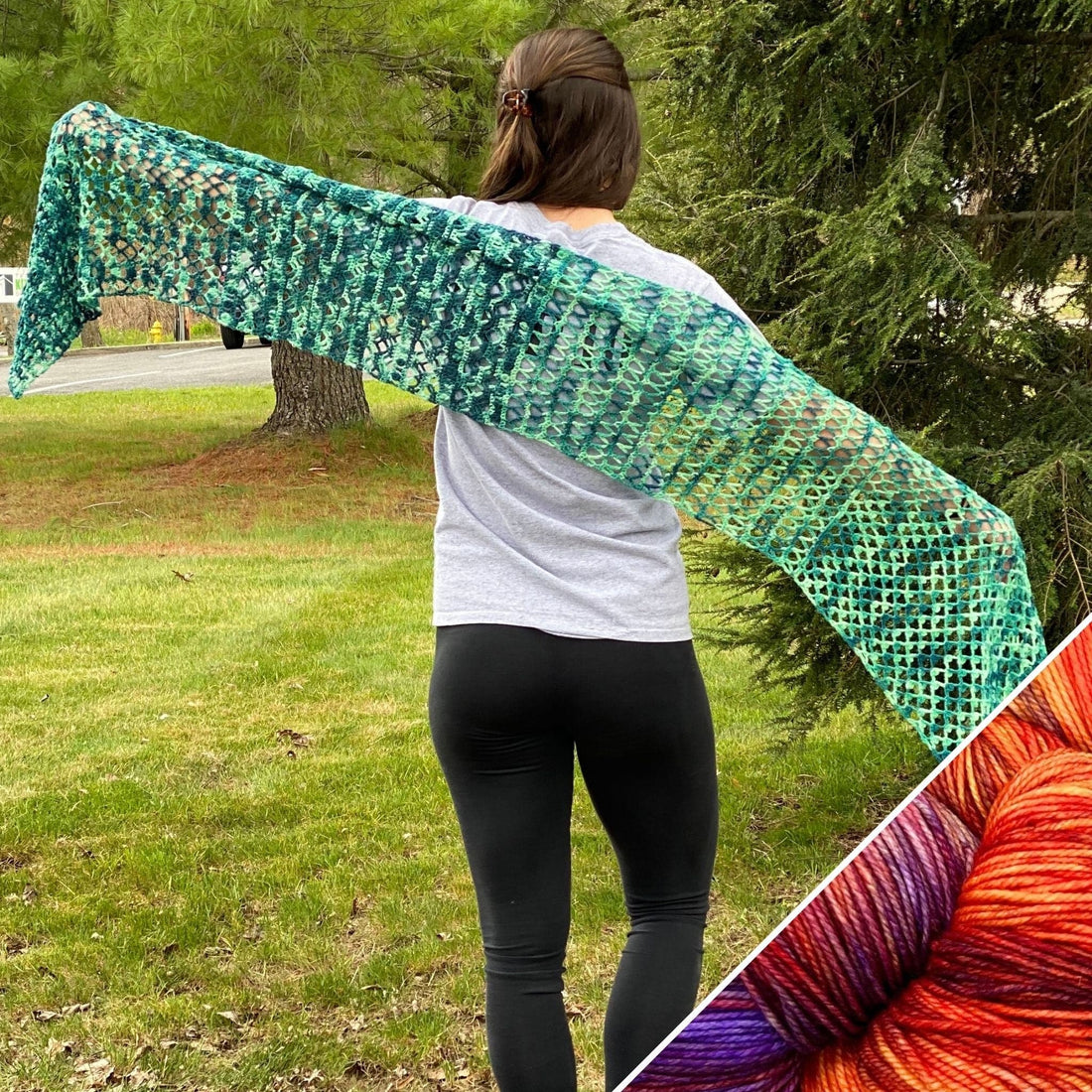 Ariel Shawl Crochet Kit - DIY Whimsical Flared Tail Shawl Project
