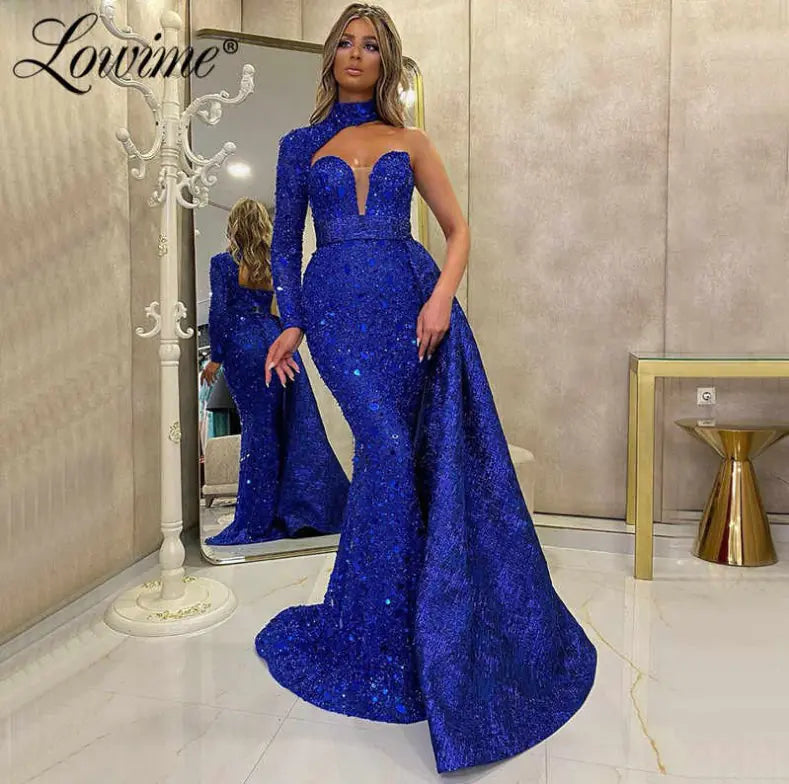 Elegant Sequin Long Sleeve Party Dress