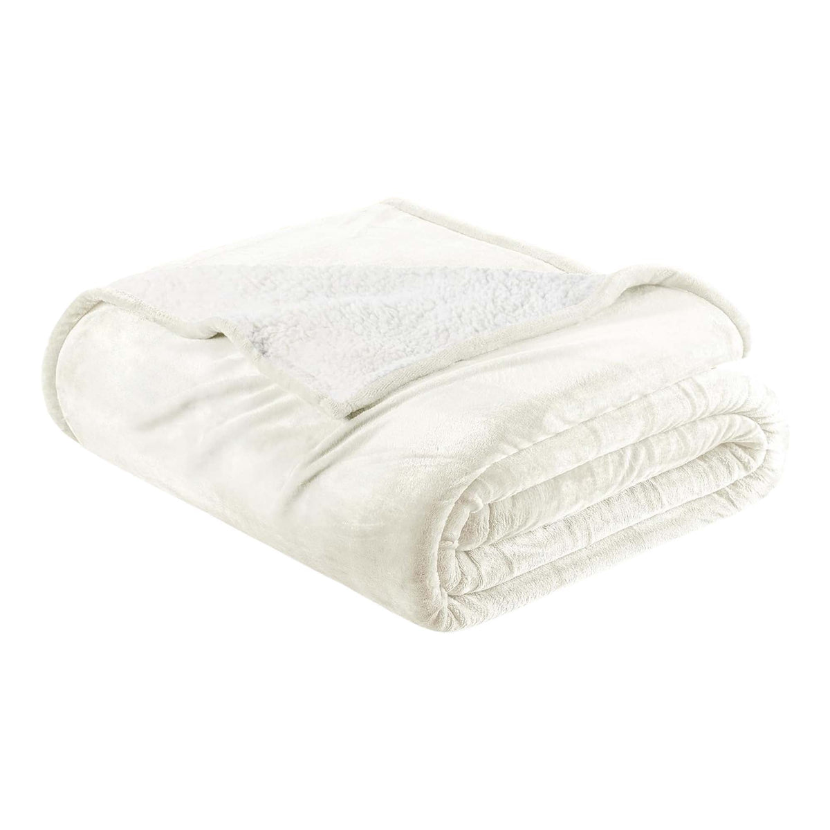 White Velvet Plush Sherpa Reversible Bed Blanket Ultra Soft - Image 6
