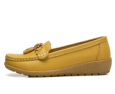Women's Genuine Leather Flat Shoes - Comfort